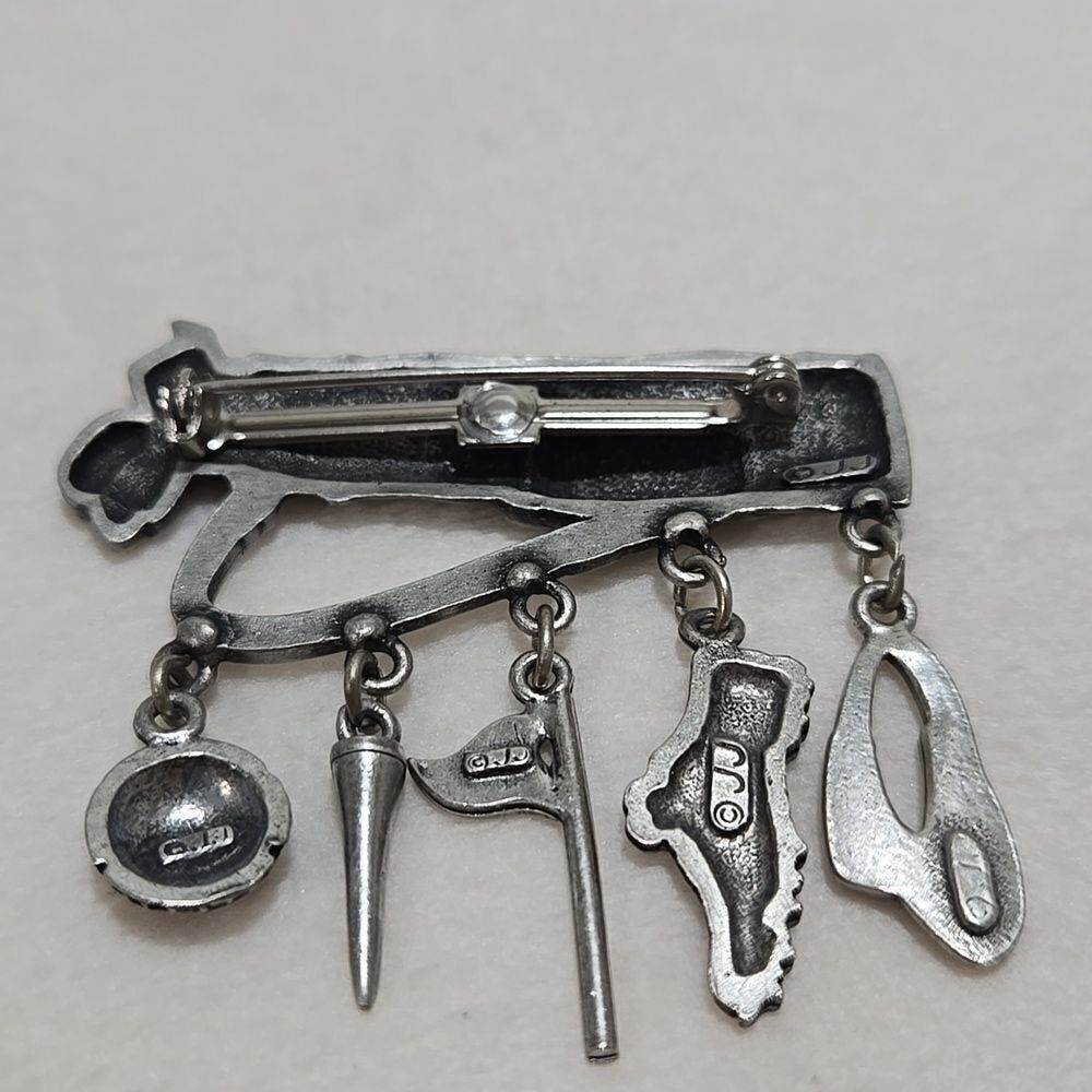 Vintage Golf Bag Brooch - Picture 2 of 4